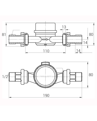 Лічильник холодної води ECOSTAR DN15 1/2″ L110 E-C 2,5