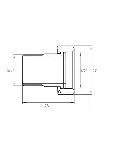 Штуцер для побутової техніки латунний 1/2″ВР х 3/8″ЗР без резинової прокладки Б2705КА VA