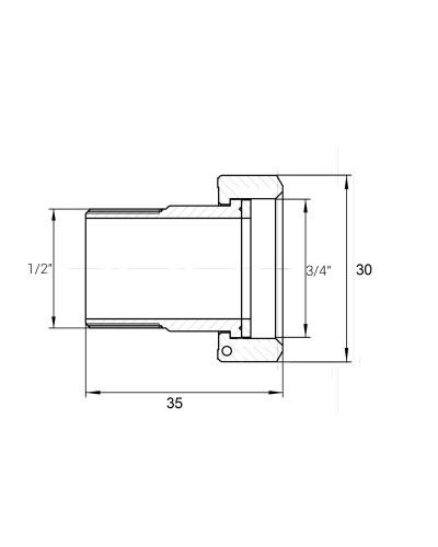 Комплект штуцерів 3/4″Вх1/2″ З латунний LR433L OPTIMUM