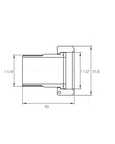 Комплект штуцерів для лічильника нікельваний 1 1/2″ВР х 1 1/4″ЗР з прокладкою Б2748КбА(нк)