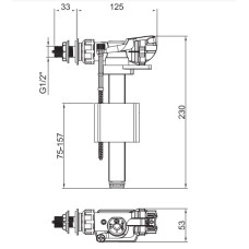 Арматура наполнительная Koer KT-0106-1/2" с боковым подключением и пластиковой резьбой 1/2" (KR5336