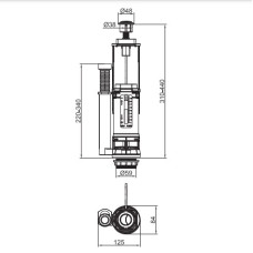 Комплект арматуры Koer KT-0301-1/2" (спускная 2-х + наполнительная с универс. подключением) (KR5058