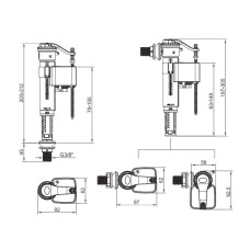 Арматура наполнительная с универсальным подключением Koer KT-0101-3/8" (KR5056)