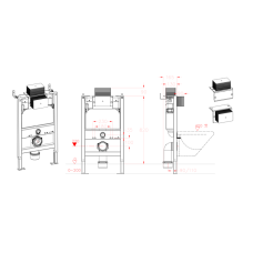 Установка для подвесного унитаза Koer KT-0403 500x165x820mm без панели смыва (KR5313)