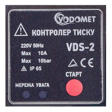 Контроллер давления Vodomet VDS-2 электронный для насоса (БРИО) 1,1 кВт, 1" (VO4203)