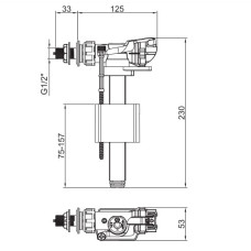 Комплект арматуры Koer KT-0303-1/2" спускная и наполнительная с боковым подключением, 1/2" (KR5340)