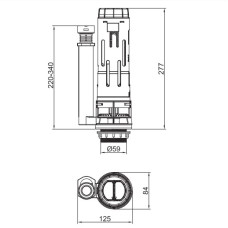 Комплект арматуры Koer KT-0303-1/2" спускная и наполнительная с боковым подключением, 1/2" (KR5340)