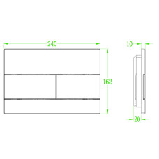 Панель смыва Koer KT-0603-03 240x160x10mm пластиковая, линейная кнопка (KR5318)