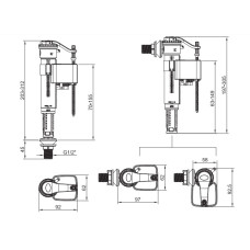 Арматура наполнительная с универсальным подключением Koer KT-0101-1/2" (KR5055)