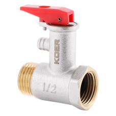 Предохранительный клапан для бойлера Koer KR.1040 - 1/2” 8BAR (с ручкой) (KR2889)