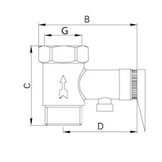 Предохранительный клапан для бойлера Koer KR.1040 - 1/2” 8BAR (с ручкой) (KR2889)