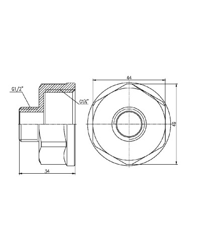 Перехід SD Forte 1" 1/4х1/2" ВЗ SF3603215