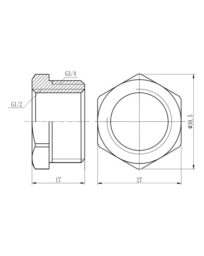 Футорка SD Forte 1/2"х3/4" ЗВ SF3742015