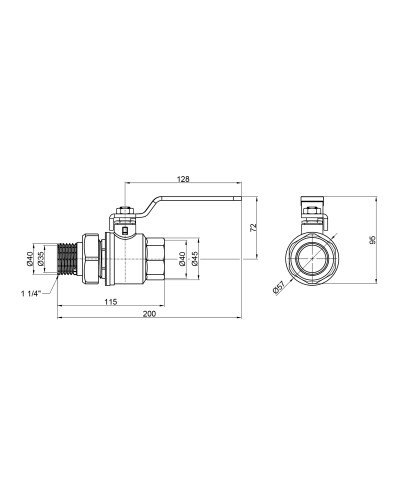 Кран кульовий "Американка" SD Plus 1" 1/4 ВЗ прямий SD220W32