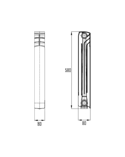 Радіатор біметалічний Ecolite 500/80 1,16 кг