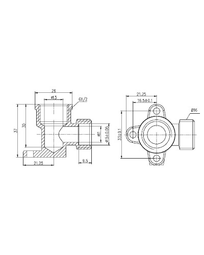 Кут обтискний настінний SD Forte 16х1/2" ВР SF179W1615