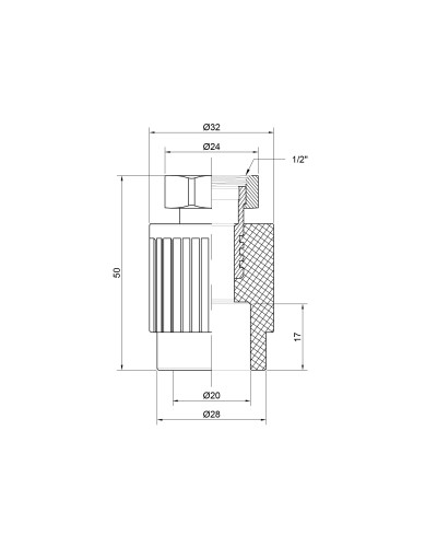 Муфта PPR Thermo Alliance з накидною гайкою 20х1/2"