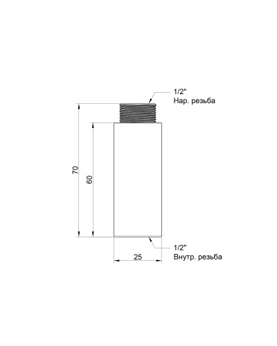 Подовжувач Icma 1/2", 60 мм №19