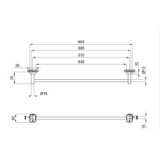 Тримач для рушника Qtap Liberty 605 мм QTLIBCRM1124 Chrome