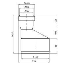 Редукція PPR каналізаційна TA Sewage 110х50 пряма