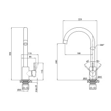 Змішувач для кухні Brinex 20N 007F