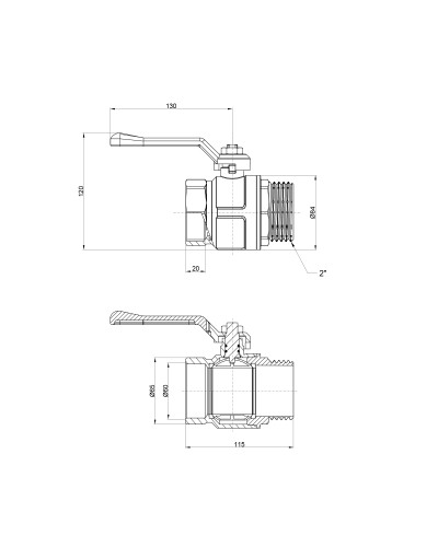 Кран кульовий Icma 2" прямий №352