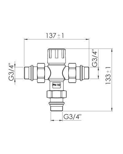 Змішувач термостатичний SD Forte 3/4" SF010W20