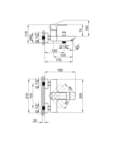 Змішувач для ванни Qtap Lipno QTNH3023101DC Chrome