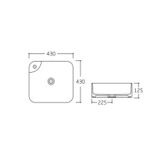 Раковина-чаша Qtap Stork 430x430x125 White з донним клапаном QT15112194W