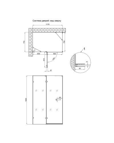 Душова кабіна Qtap Capricorn CRM10128RC6 120x80 см, скло Clear 6 мм, покриття CalcLess без піддона