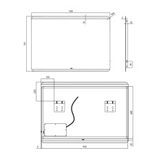 Дзеркало Qtap Tern 1000х700 з LED-підсвічуванням кнопковий перемикач, QT1778120870100W