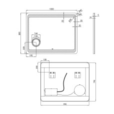 Дзеркало Qtap Aquarius 1000х800 з LED-підсвічуванням кнопковий перемикач, лінза, QT2178141980100W
