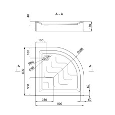 Душовий піддон Lidz Kupala ST80x80x16