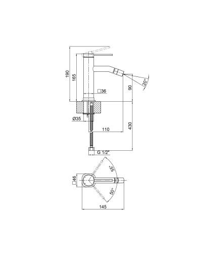 Змішувач для биде Qtap Robin QTROB2060102B Black Matt