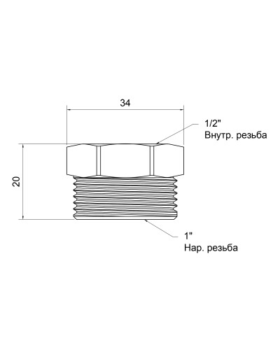 Футорка SD Plus 1"х1/2" ЗВ SD4232515