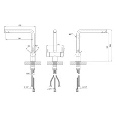 Змішувач для кухні Lidz Aria 020F1 (k35) LDARI020F1NKS43359 Nickel