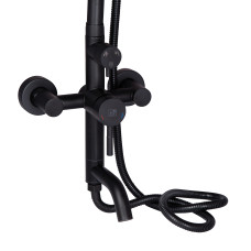 Душова система з верхнім тропічним душем для кабіни Lidz Aria 1030 на три споживача (з виливом) (k35) LDARI1030BLA43373 Black