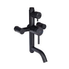 Душова система з верхнім тропічним душем для кабіни Lidz Aria 1030 на три споживача (з виливом) (k35) LDARI1030BLA43373 Black