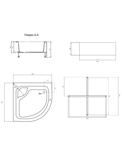 Душовий піддон Lidz KAPIELKA ST90x90x41