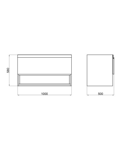 Тумба підвісна Qtap Robin 1000х580х500 GRAPHITE/WHITISH OAK QT1374TPВ1002NGWO