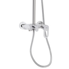 Душова система з верхнім тропічним душем універсальна Lidz Latwa 1030 на три споживача (з виливом) (k35) LDLAT1030CRM45417 Chrome