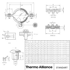 Хомут Thermo Alliance Standart з чорною гумою 3/4" (D26-30 мм) SD10020B