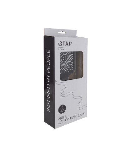 Лійка для ручного душу Qtap Rucni 145x95 мм прямокутна QTRUC125BLM45778 Black Matt