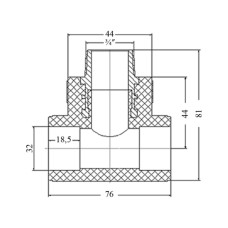 Трійник PPR Blue Ocean 32х3/4"х32 ЗР