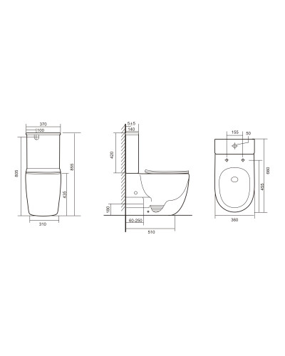 Унітаз підлоговий Qtap Robin New Ultra Quiet безобідковий з сидінням Soft-close WHITE QT13226083AW