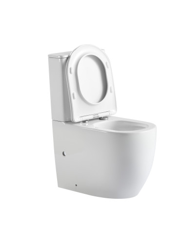 Унітаз підлоговий Qtap Robin New Ultra Quiet безобідковий з сидінням Soft-close WHITE QT13226083AW