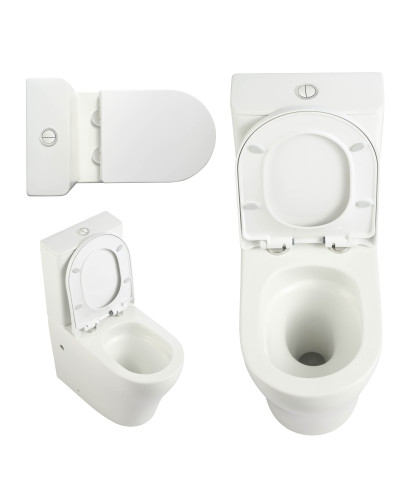 Унітаз підлоговий Qtap Virgo Ultra Quiet безобідковий з сидінням Soft-close WHITE QT18226092AW