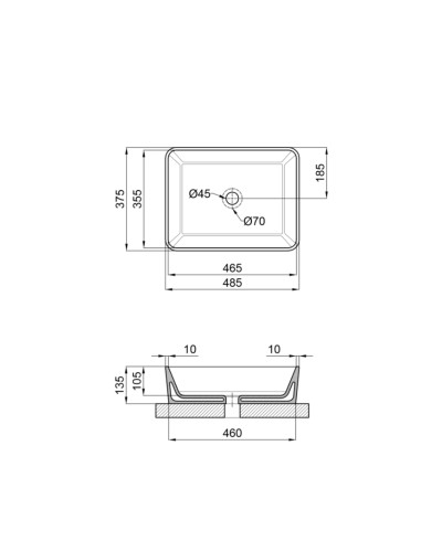 Раковина-чаша Qtap Tern 475х370х140 White QT17112074WN