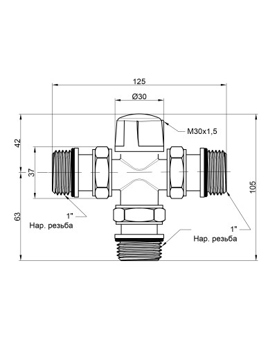 Зонний вентиль Icma 1"х3 №301