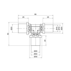 Трійник прес Icma 20х20х16 №406